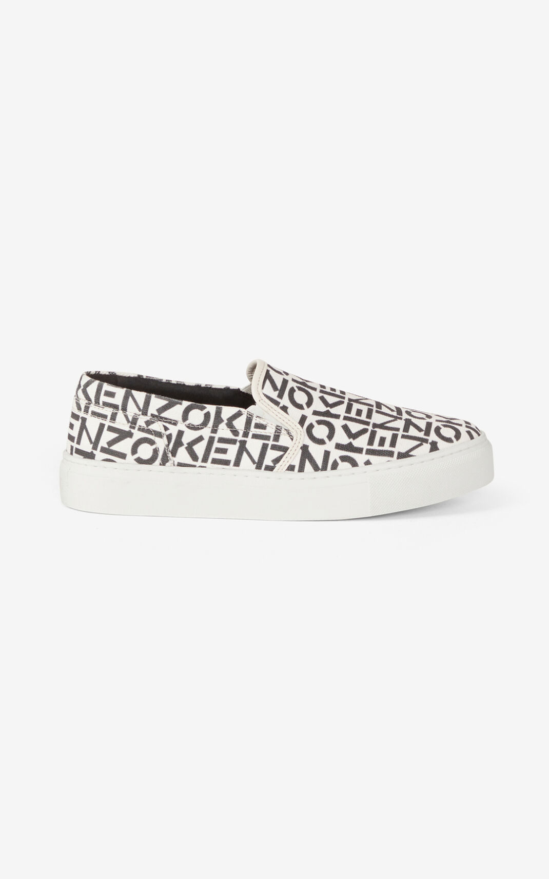 Kenzo K Skate Monogram laceless Ženska Superge Siva SI-9958477